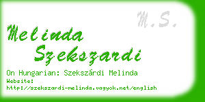 melinda szekszardi business card